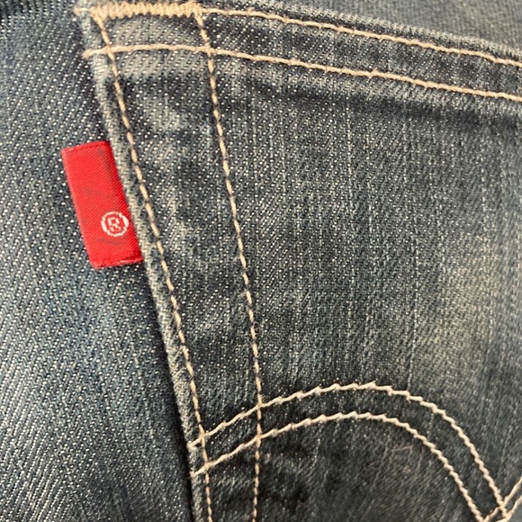 Vintage 90s Levis 501 Jeans Mens 32x34Dark Wash Straight Leg Button Fly Stretch - Picture 13 of 15